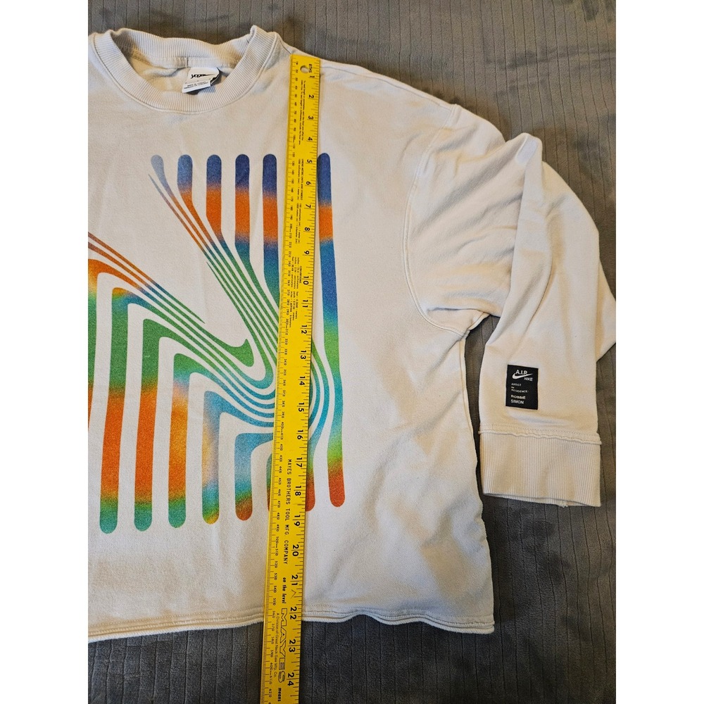 Nike Yoga Artist In Residence Robbie Simon Sweatshirt Cream Rainbow Medium - Picture 3 of 6